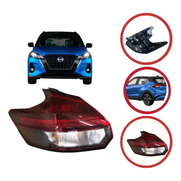 Lanterna Esquerda Nissan Kicks 2021 A 2024 Com Led, Fumê