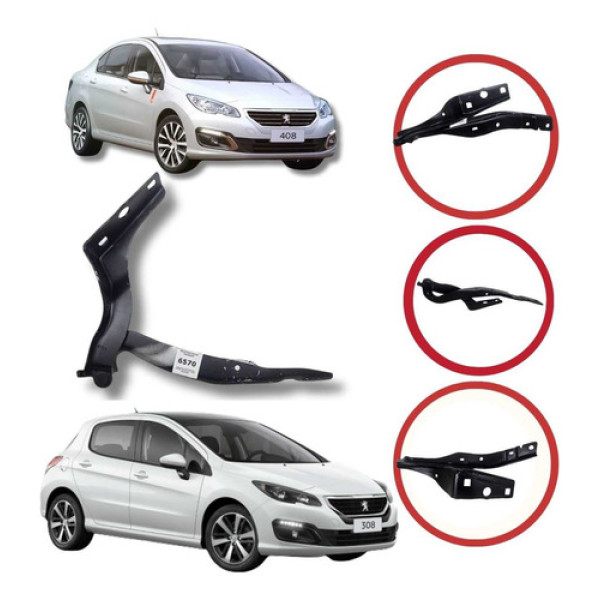 Dobradiça Braço Capô Esquerda Peugeot 308 408 2011 A  2019 