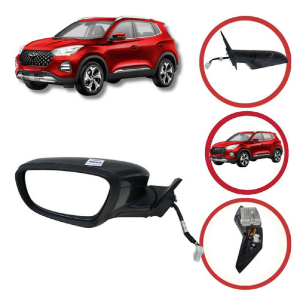 Retrovisor Esquerdo Câmera Chery Tiggo 5x 2019/2025 Retrátil
