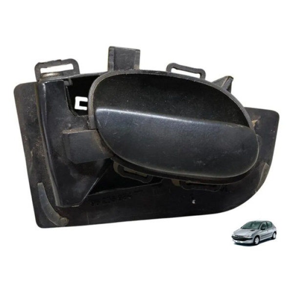 Maçaneta Int Tras Esq 9623698477 Peugeot 206 2006 2007 2014 Preto Dianteira