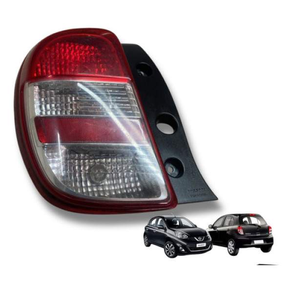 Lanterna Traseira Nissan March 2010 Até 2014 Original Esquerdo/motorista Vermelho
