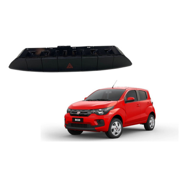Botão Comando Pisca Alerta Fiat Uno Mobi 2017 A 2021 3 Pinos Preto