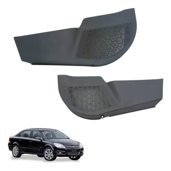 Par Kit Moldura Portas Traseiras Vectra Sedan 2007 Até 2011 Cinza-escuro