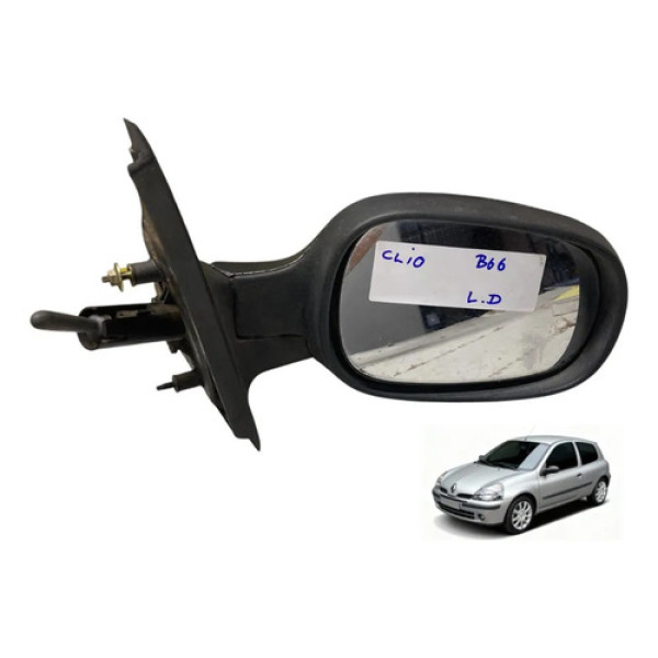 Retrovisor Manual Lado Direito Renault Clio 2001  A 2012