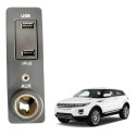 Entrada Usb iPad Auxiliar Acendedor 12v Land Rover Evoque Preto