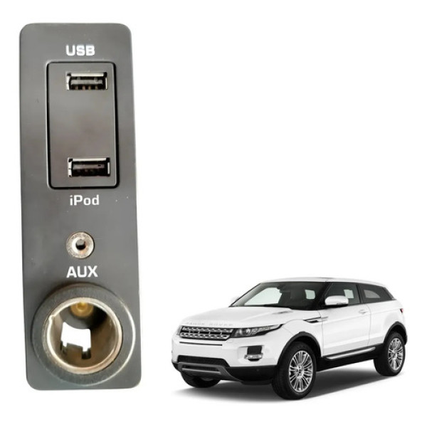 Entrada Usb iPad Auxiliar Acendedor 12v Land Rover Evoque Preto