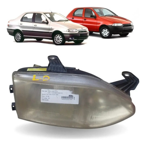 Farol Lente Lado Direito Palio Siena 1999 2000 Original Fiat Direito/passageiro