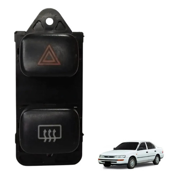 Botão Desembaçador Pisca Alerta Corolla 93 94 95 96 97 Preto
