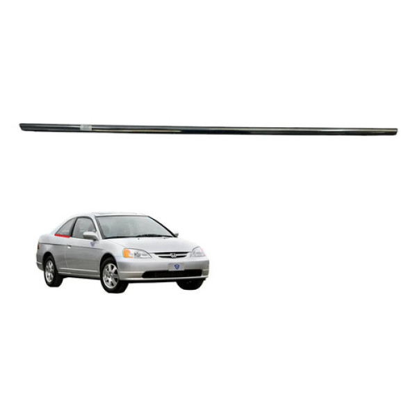 Friso Pestana Externa Traseira Direita Honda Civic 2001 2006 Prateado