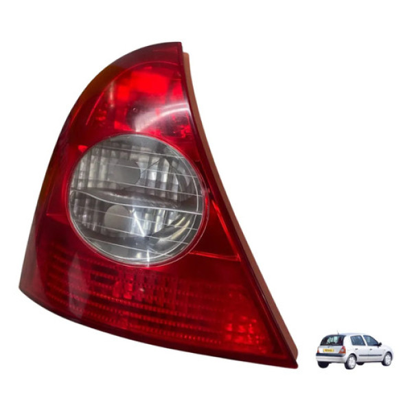 Lanterna Traseira Direita Acrílica  Clio 2003 A 2010 Direito/passageiro Vermelho