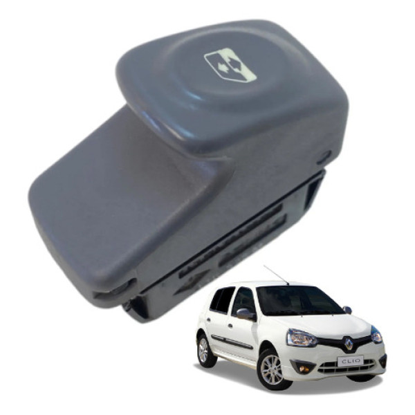 Botao Vidro Eletrico Renault Clio 2001 A 2005 Cinza 5 Pinos