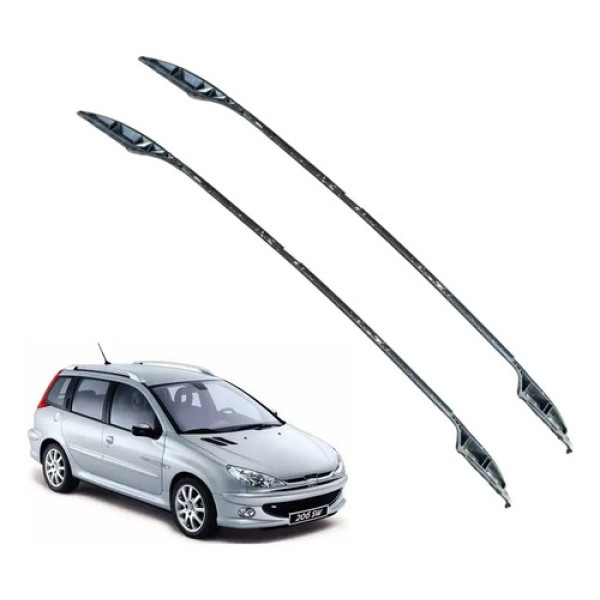 Par Travessa Rack De Teto Peugeot 206 Sw 207 Sw Bagageiro Preto