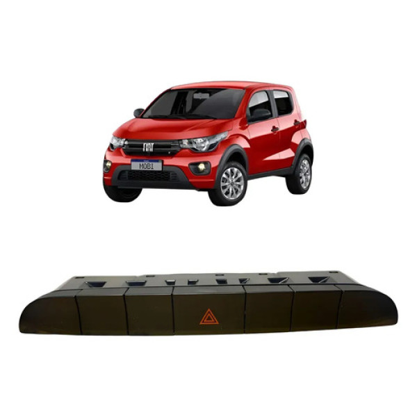 Botão Comando Pisca Alerta Fiat Mobi 2016 A 2020 100233013 Preto