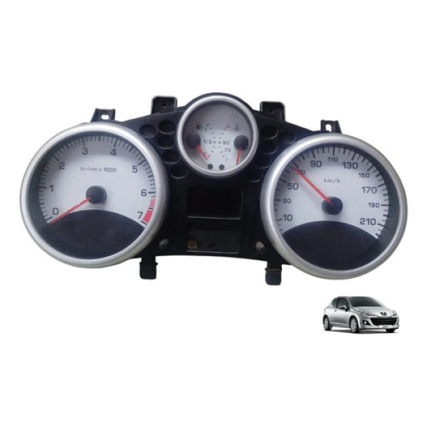 Painel Velocímetro Peugeot 207 2009 2010 2012 Preto