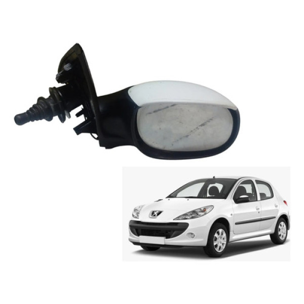 Retrovisor Direito Peugeot 206 207 Manual Branca Original