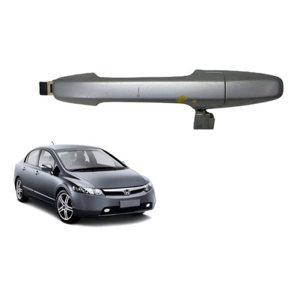 Maçaneta Externa Traseira Direita Honda Civic 07 A 11 Prateado Traseira