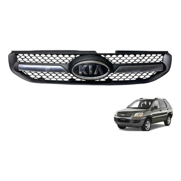 Grade Dianteira Kia Sportage 2008 A 2010 C/detalhe Preto Brilhante
