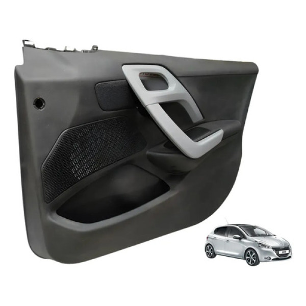 Forro Cartão Porta Peugeot 208 Dianteira Direita 2012 A 2021 Cinza
