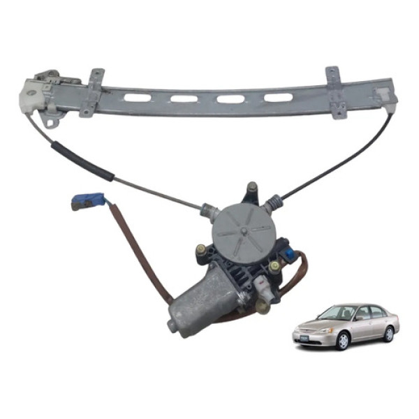 Máquina Vidro Porta Dianteira Direita Civic 2001 A 2006