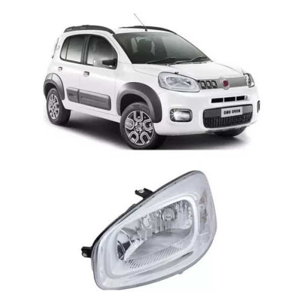 Farol Uno Way 2015 2016 2017 2018 Cromado Esquerdo Tyc