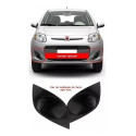 Par Moldura Grade Farol Milha Palio G5 2015 Preto Sem Furo