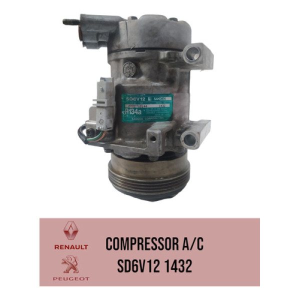 Compressor Ar / Condic. Peugeot 206 207 Clio 1.0 Sd6v12 1432