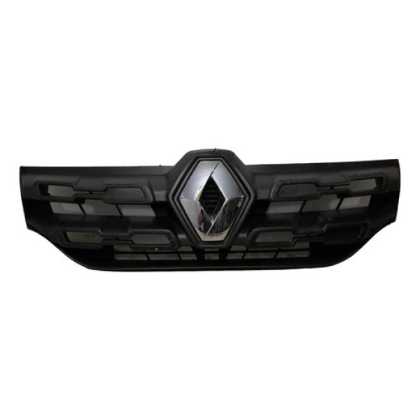 Grade Dianteira Superior Renault Kwid 2017 A 2019 Com Avaria Preto Plástico