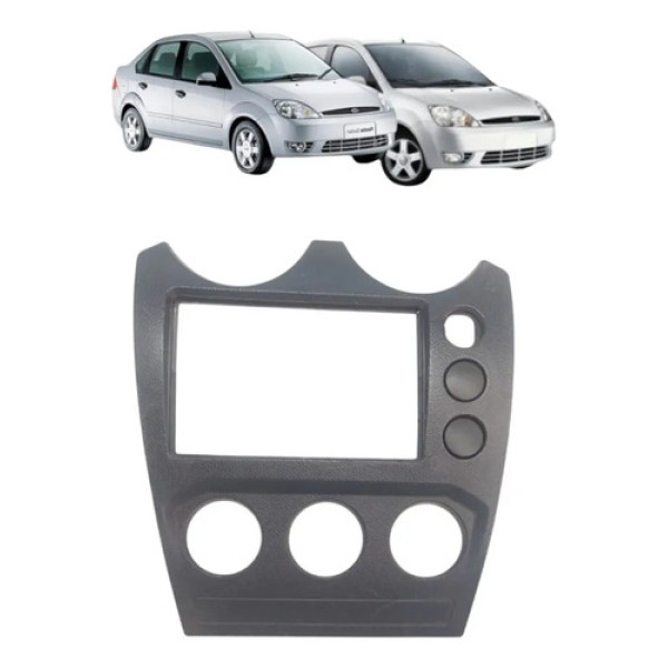 Moldura Painel Console Central Fiesta 2008 A 2013 Original Cinza-escuro