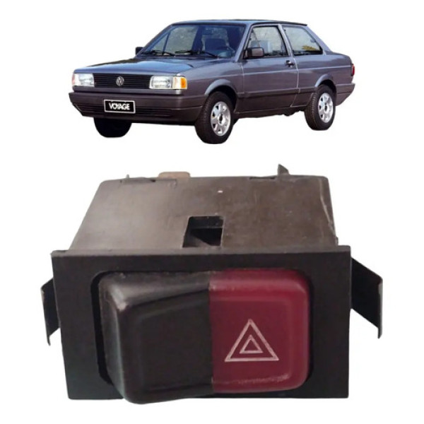 Botão Interruptor Pisca Alerta Vw Gol Voyage 1984 A 1994 Preto