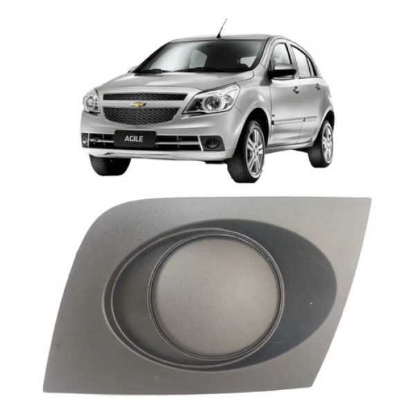 Moldura Direita Farol Milha S Furo Agile 2009 A 2013 Origina Preto Direito