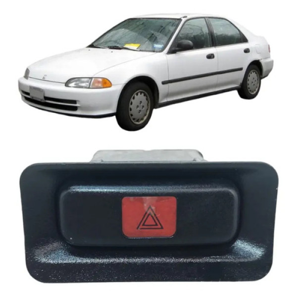 Botão Pisca Alerta Honda Civic 1992 1993 1994 1995 Original Preto
