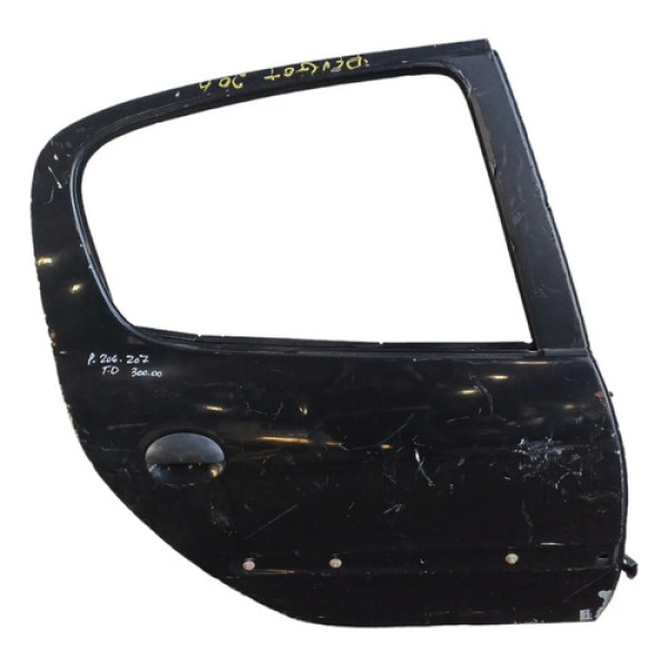 Porta Traseira Direita Peugeot 206 207 Bom Estado Traseira Direito Preto