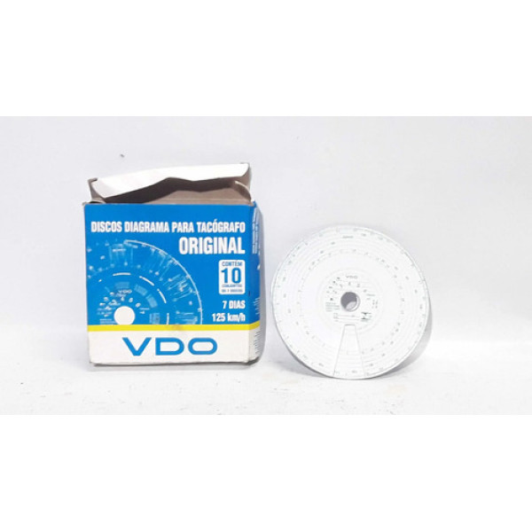 Disco Tacografo 125km/h Vdo Cx 10 Unidades 14025005f 20298 Branco