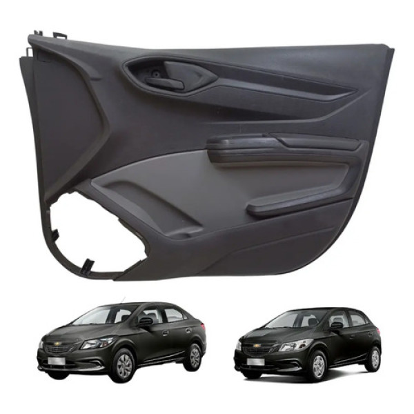 Forro Porta Dianteira Direita Onix Prisma 2012 2013 A 2019 Cinza Escuro / Preto
