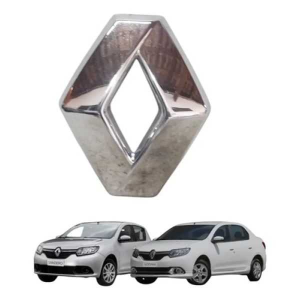 Emblema Grade Dianteira Sandero Logan 2015 A 2019 628909470r Cromado