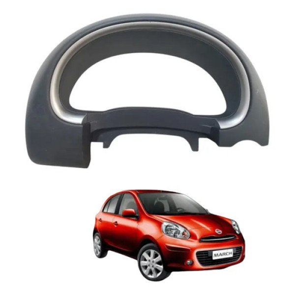 Moldura Painel Instrumentos Nissan March 2011 A 2015 Origina Preto