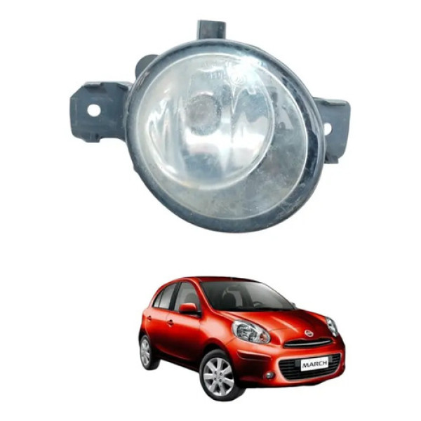 Farol Milha Esquerdo Nissan March 2011/2015 Sem Lâmpada Branco