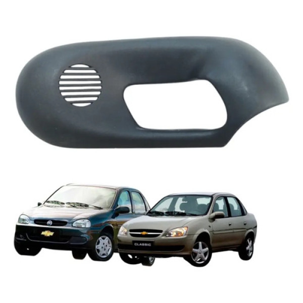 Moldura Maçaneta Int Dianteira Direita Classic 1996 A 2016 Preto Dianteira