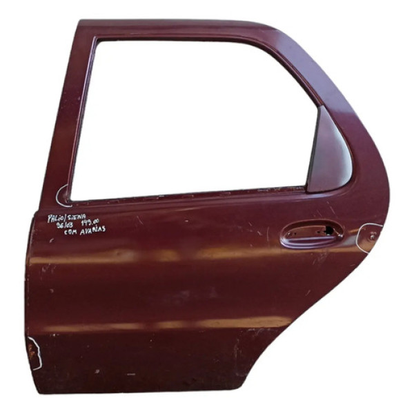 Porta Traseira Esquerda Fiat Palio Siena 96/03 Com Avarias Traseira Esquerdo Vermelho