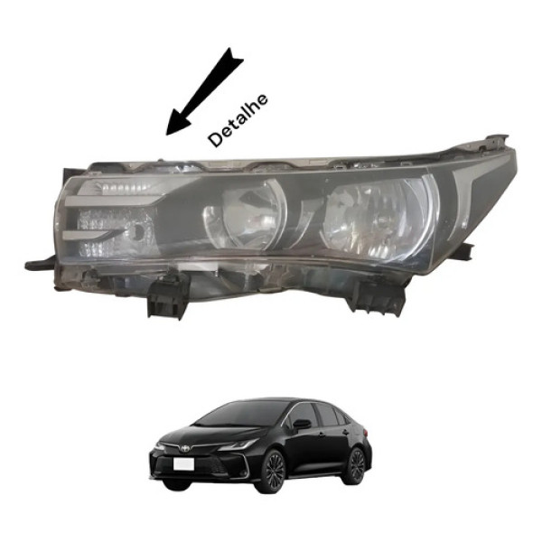Farol Corolla 2015 2016 2017 Sem Led Original Precisa Polir Esquerdo/motorista