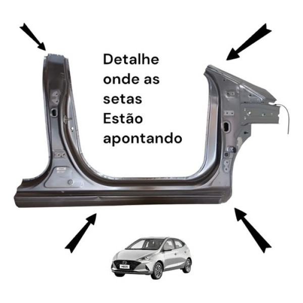 Coluna Portas Direita Caixa Ar Hb20 2020 2021 2022 Original Chumbo