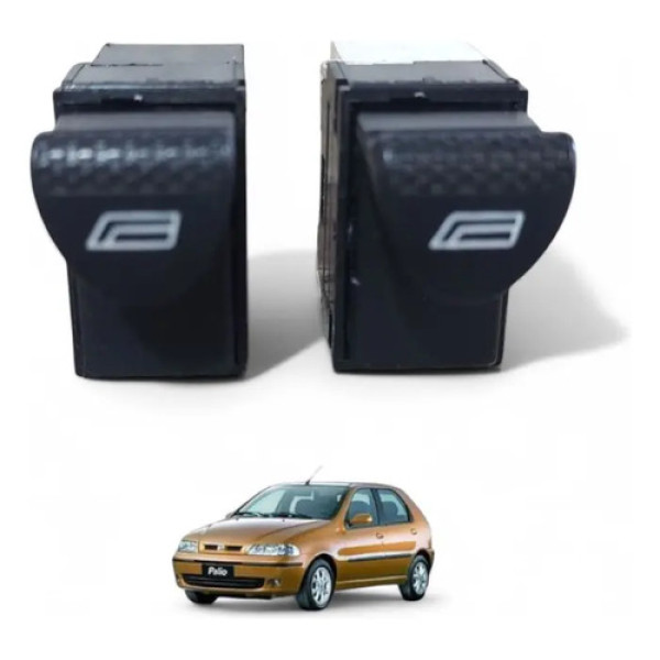 Botão Vidro Elétrico Dianteiro Esquerdo Palio 2000 A 2003