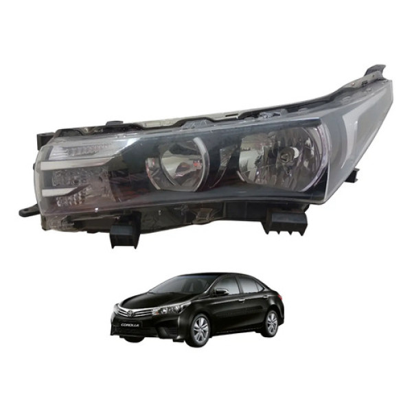 Farol Corolla Esquerdo Máscara Negra 2015 2016 2017 Original Esquerdo/motorista