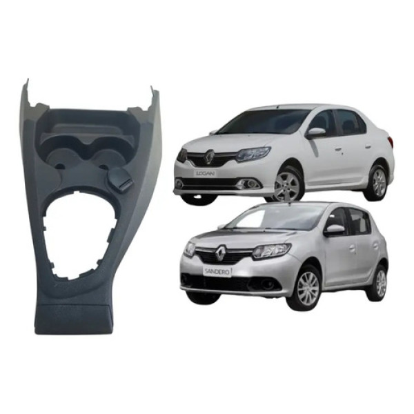 Console Central Porta Copos Logan Sandero 2016 A 2020 Origin Preto