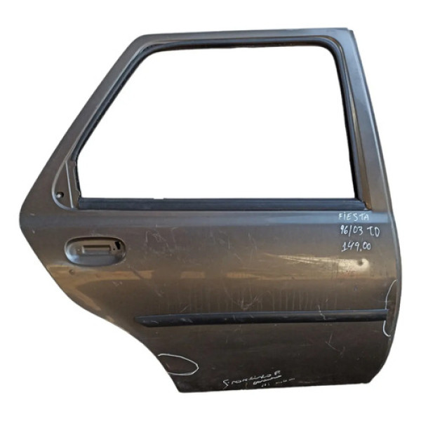 Porta Traseira Direita Ford Fiesta 1996 A 2003 Detalhe Traseira Direito Prata