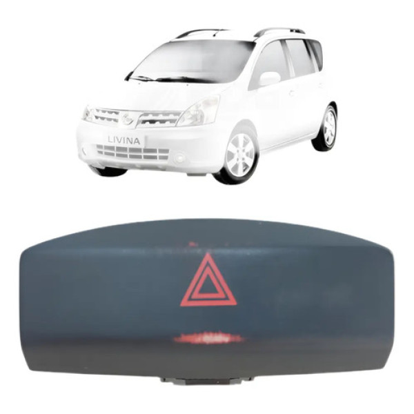 Botão Pisca Alerta Nissan Livina Original Preto