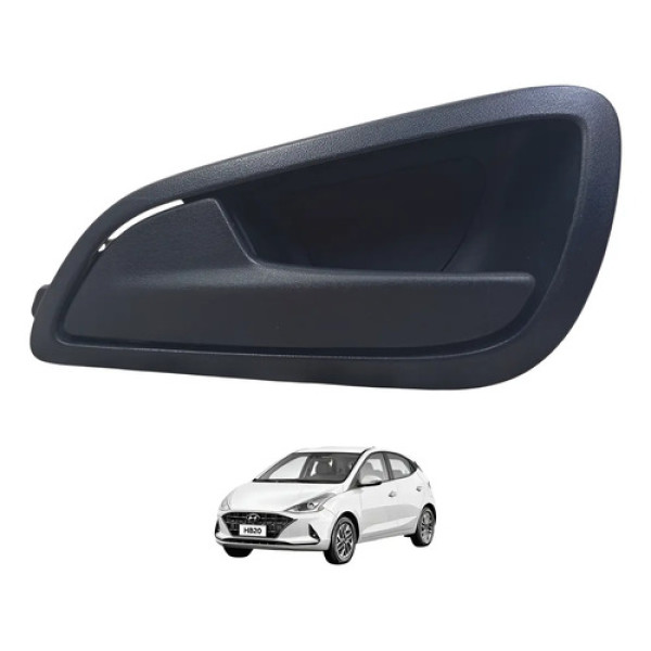 Maçaneta Traseira Esquerda Hb20 Hatch 2020/2022 Original Preto Traseira
