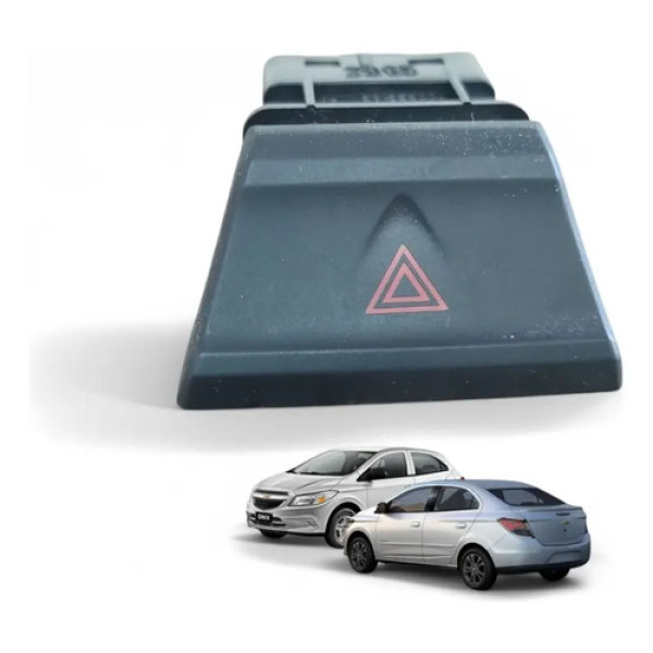 Botão  Pisca Alerta Onix Prisma 2013 A 2019 52046393 Preto