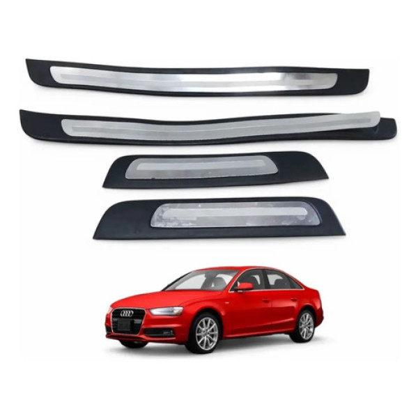 Jogo Soleira Portas Audi A4 2013 A 2016 Original Cromado E Preto