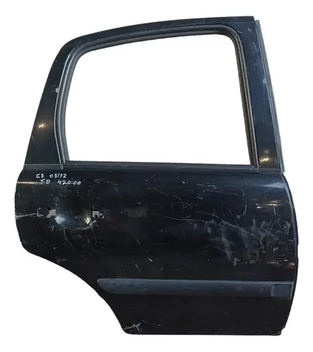 Porta Traseira Direita Citroen C3 2003 A 2012  Traseira Direito Preto